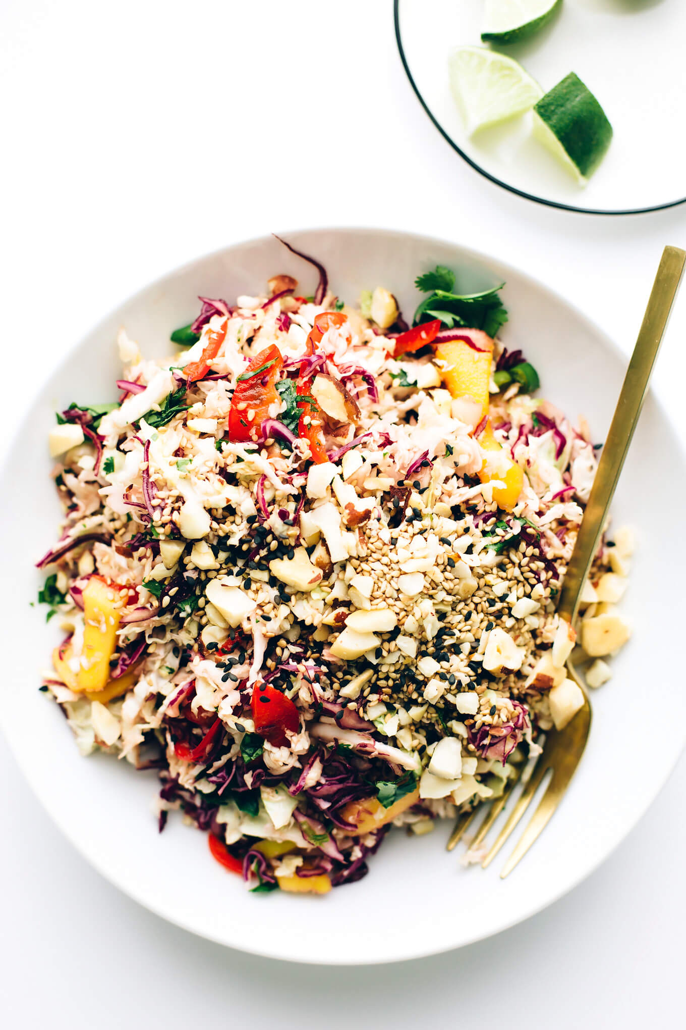 Shredded Rainbow Slaw with Sweet Tamari-Sesame Dressing