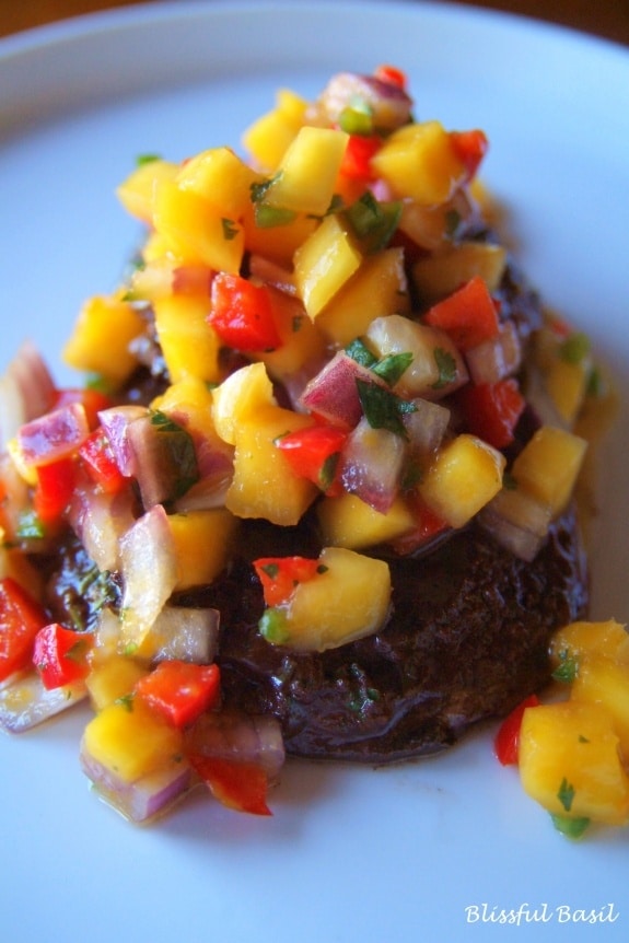 CinnamonSpiced Portobello Tenderloin with MangoJalapeño Salsa