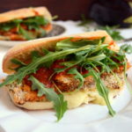 Baked Eggplant Marinara Sandwich