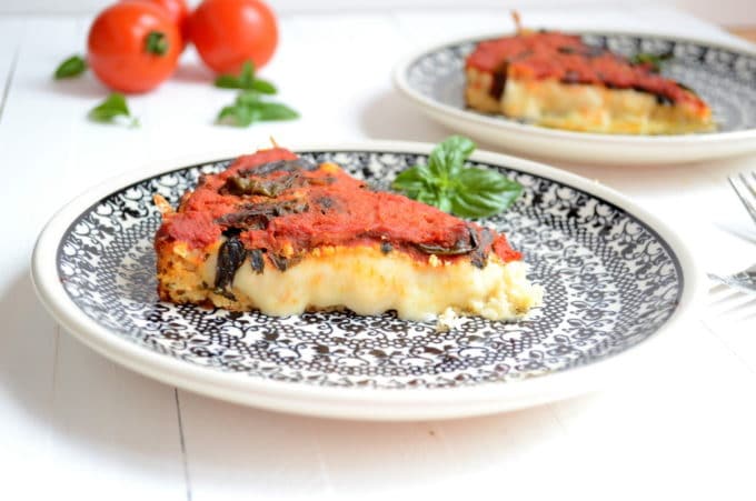 Light and Healthy Chicago Style Pizza with Cauliflower Crust