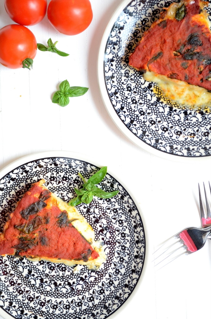 Light and Healthy Chicago Style Pizza with Cauliflower Crust