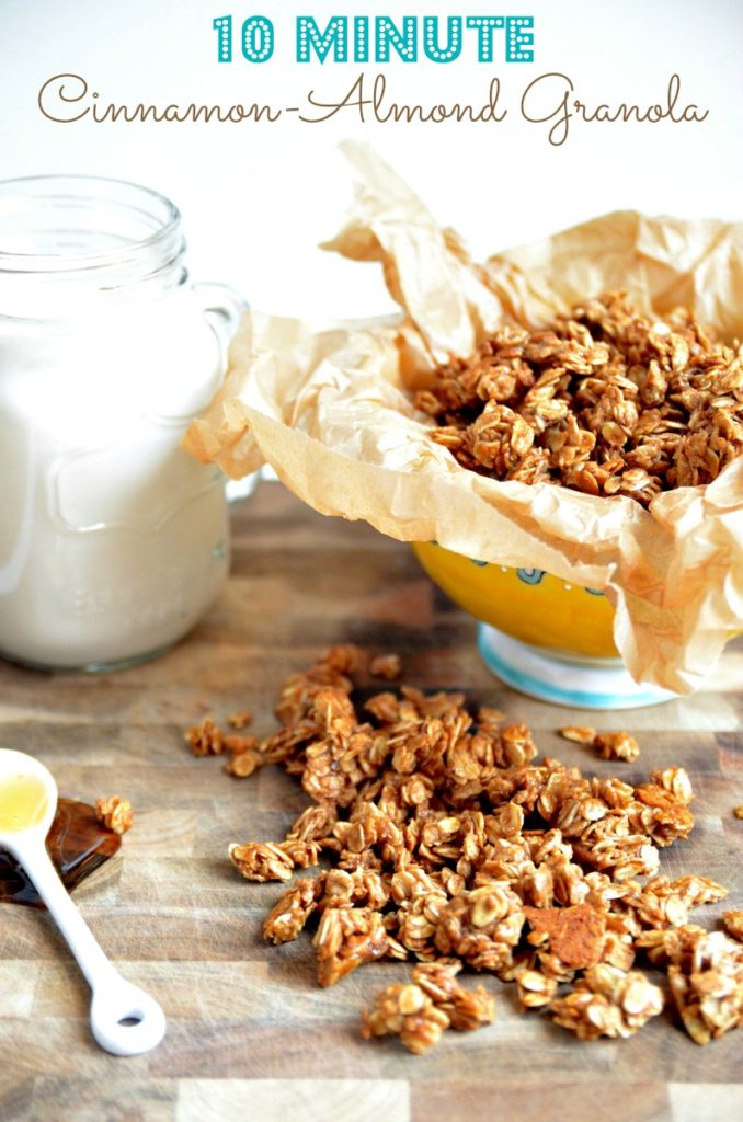 10 Minute Cinnamon-Almond Granola - Blissful Basil