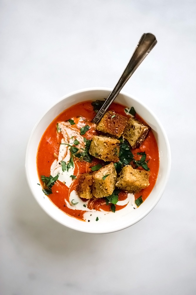 Dreamy Vegan Tomato Soup Croutons