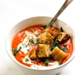 Dreamy Vegan Tomato Soup Cashew Cream Croutons