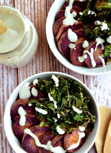 Purple Sweet Potato Power Bowl with Creamy Hemp Seed & Pepita Ranch Dressing