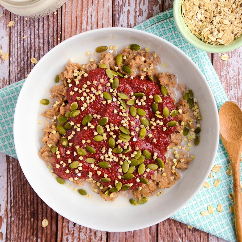 Coconut Oatmeal Strawberry Chia Jam