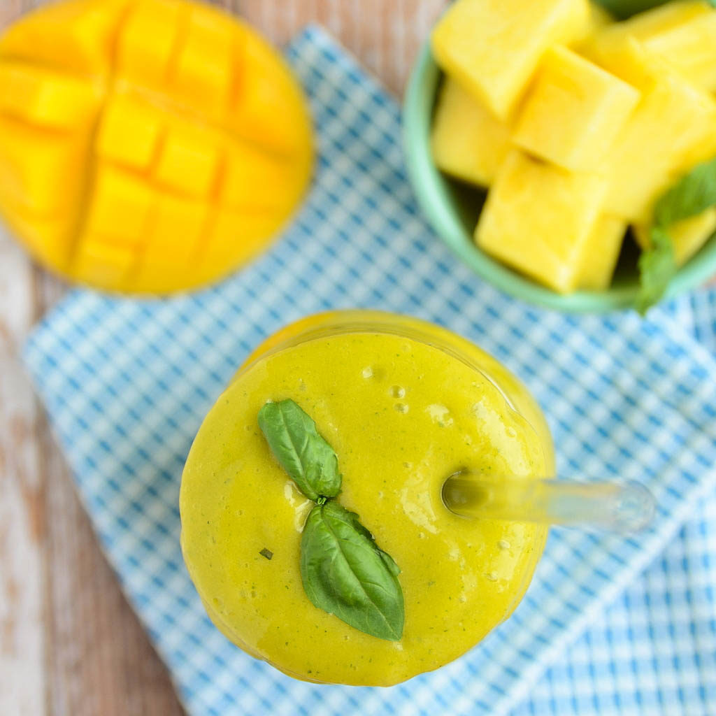 Mango Pineapple Basil Smoothie