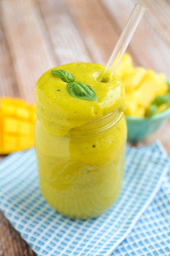Mango Pineapple Basil Smoothie
