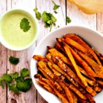 Sweet Potato Fries with Cilantro & Hemp Seed Aioli | Vegan & Gluten-Free