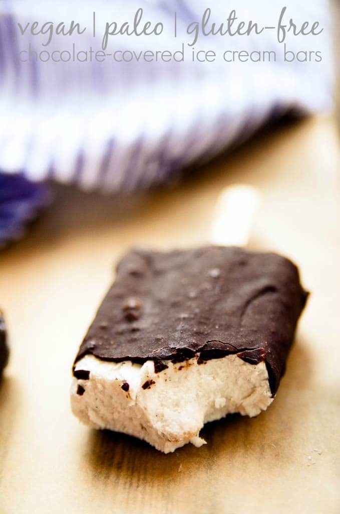 Chocolate-Covered Ice Cream Bars  vegan paleo gluten-free