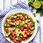 Light & Crispy Southwest Tortilla Pizza with Cilantro-Serrano Pesto