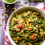 Pesto Farro Salad with Roasted Summer Vegetables