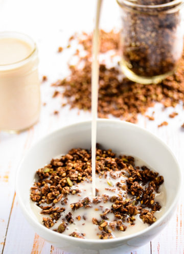 Crunchy Chocolate & Almond Butter Buckwheat Granola