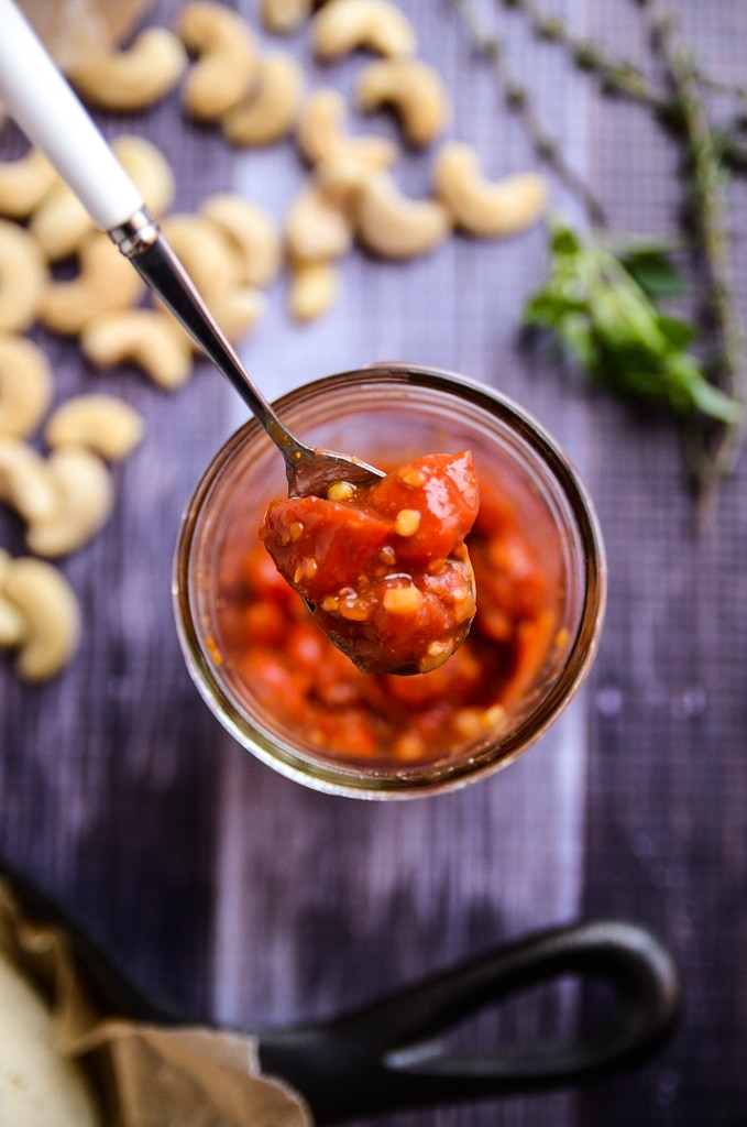 Herbed Cashew Cheese and Spicy Tomato Jam