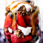 Dreamy Berry Parfait with Coconut Whipped Cream, Caramel & Raw Granola Clusters | Vegan & Gluten-Free