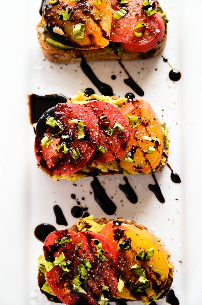 Avocado and Heirloom Tomato Toast with Balsamic