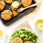 Sweet Potato and Lentil Cakes with Lemony Avocado Sauce