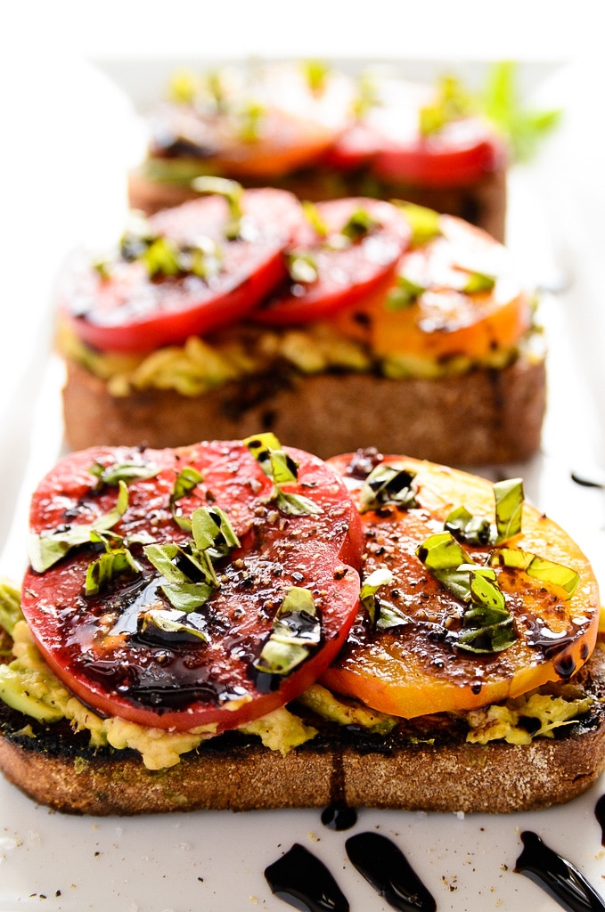 Avocado and Heirloom Tomato Toast with Balsamic