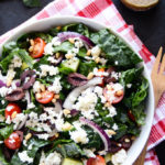 Vegan Green Salad with Kale & Cauliflower Feta