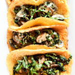 Vegan Crêpe Tacos with Warm Spinach-Mushroom Filling