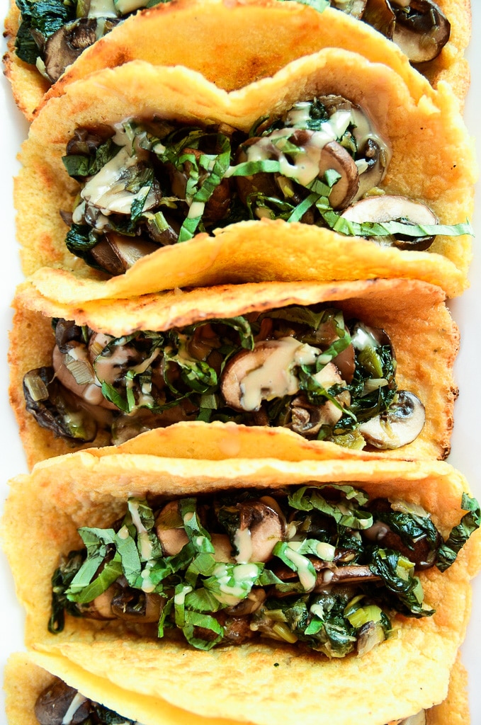 Vegan Breakfast Tacos with Warm Mushroom Filling