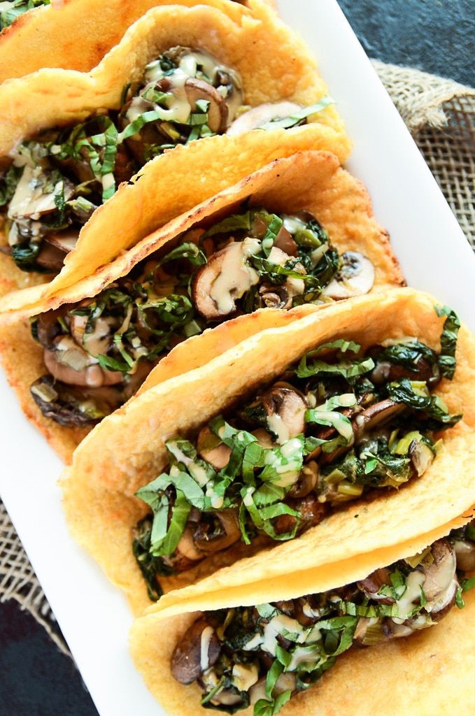 Vegan Breakfast Tacos with Warm Mushroom Filling