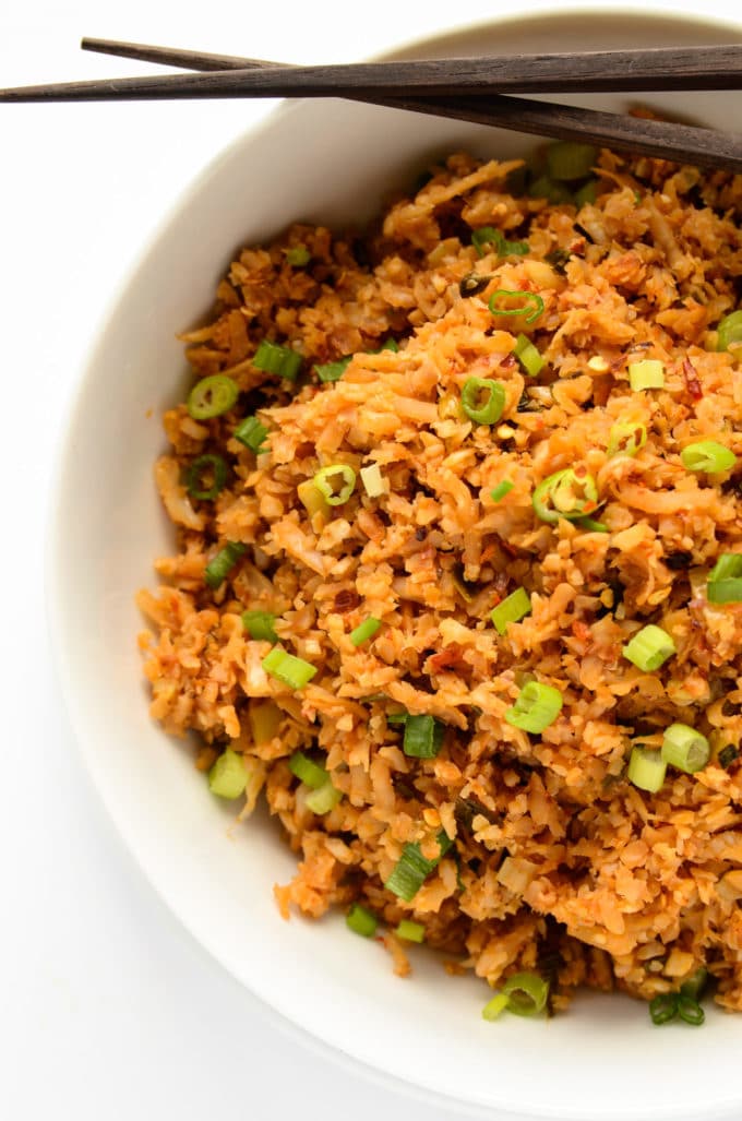 Chili-Garlic Cauliflower Fried Rice - Blissful Basil