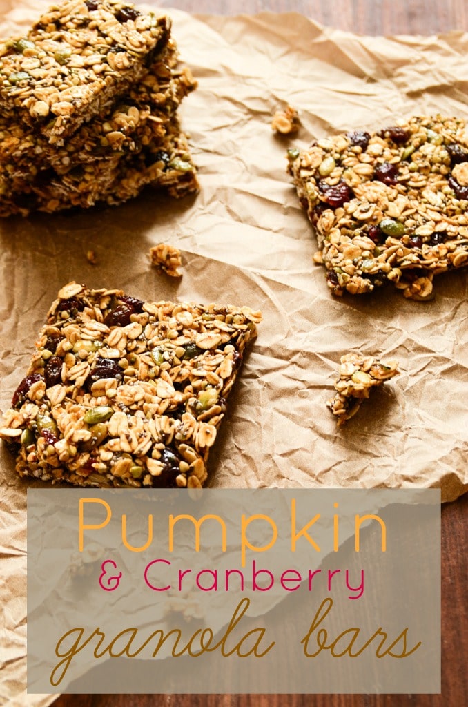 Pumpkin and Cranberry Granola Bars