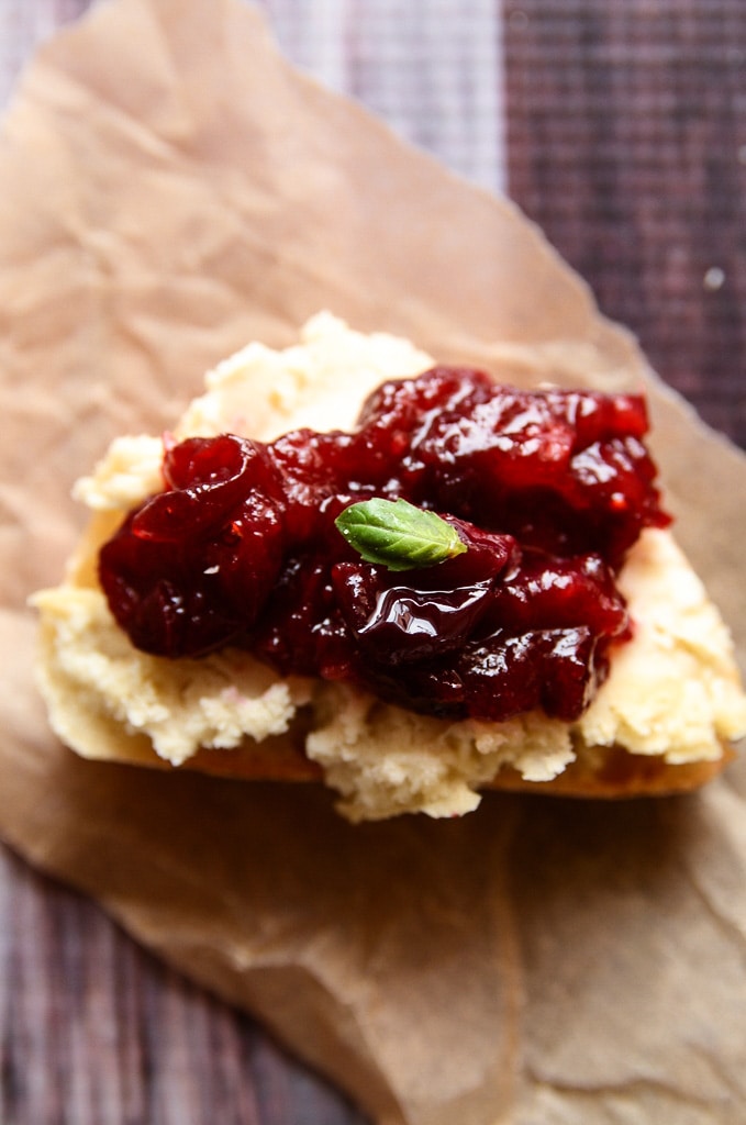 Vegan Goat Cheese and Cranberry Spread