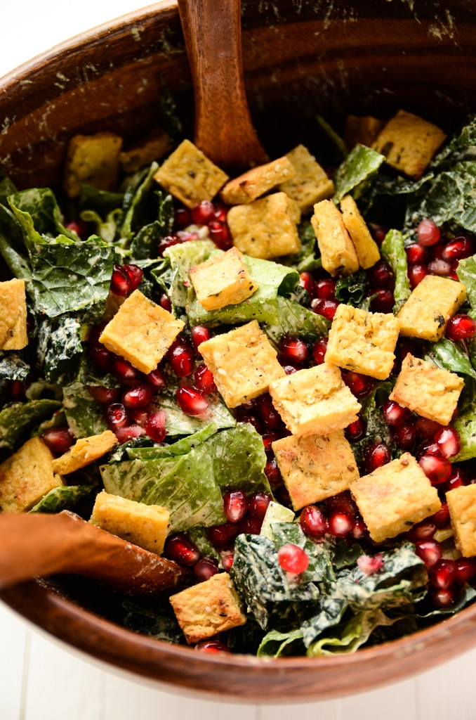 Holiday Caesar Salad with Hemp Seed Dressing | vegan, gluten-free