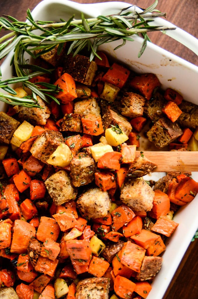 Root Vegetable Panzanella with Balsamic-Herb Dressing