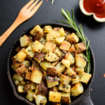 Crispy Vegan Breakfast Potatoes with Garlic-Herb Oil