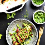 7-Ingredient Hasselback Sweet Potatoes with Avocado Aioli | vegan, gluten-free