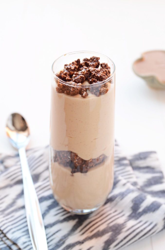 Peanut Butter Mousse and Chocolate Crumble Parfait #VEGAN