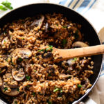 No-Fuss Garlicky Farro with Sautéed Mushrooms (vegan)