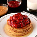 Peanut Butter & Jelly Oat Pancakes (vegan, gluten-free)