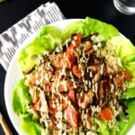 Vegan BLT Salad with Shiitake Bacon, Lettuce & Roasted Tomatoes