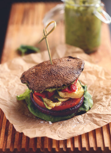 Roasted Vegetable Sandwich with Avocado-Basil Aioli