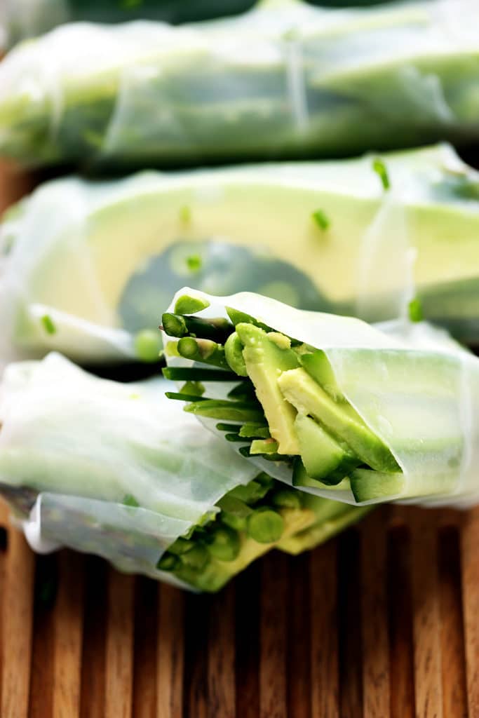 Spring Green Vegetable Rolls with Herbed Tzatziki