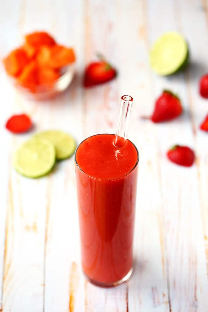 Glowing Strawberry Papaya Smoothie