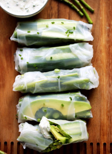 Spring Green Vegetable Rolls with Herbed Tzatziki