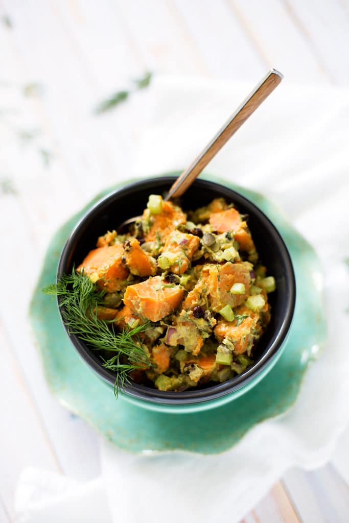 Sweet Potato Salad with Avocado Aioli - Blissful Basil