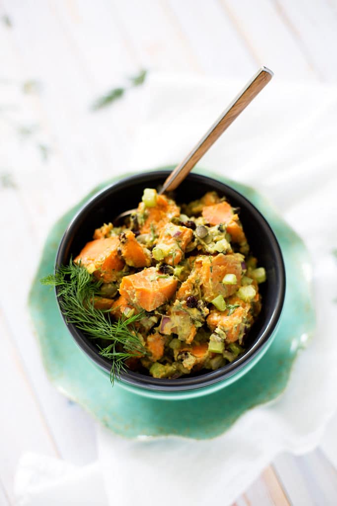 Sweet Potato Salad with Avocado Aioli| vegan, gluten-free