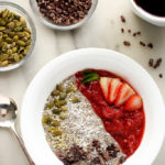 Strawberry-Rhubarb & Chia Pudding Breakfast Bowl