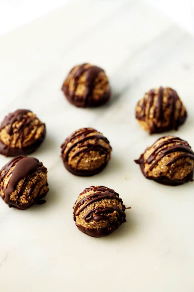 Vegan No-Bake Chocolate Covered Snickerdoodles