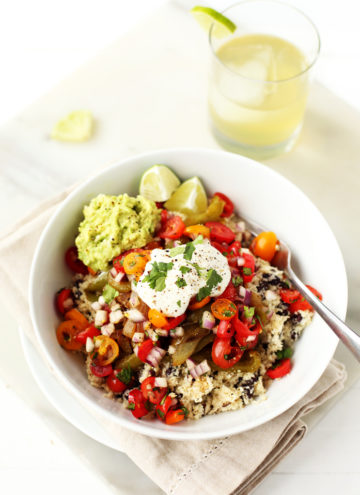 Vegetable Burrito Bowls with Cauliflower Rice | vegan, gluten-free, paleo