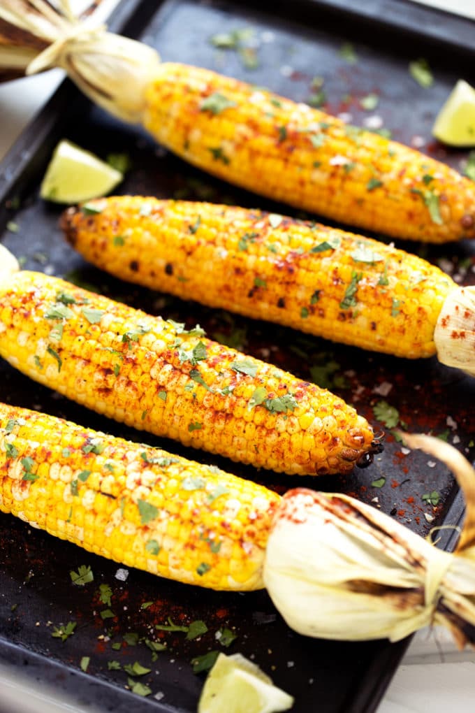 Grilled Cilantro, Lime and Paprika Corn on the Cob