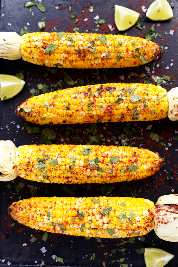 Grilled Cilantro, Lime, and Smoked Paprika Corn on the Cob