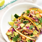 Crispy Chickpea Tacos | These vegan + gluten-free tacos are packed with protein and bright citrus flavor!