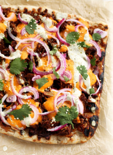 Vegan BBQ Jackruit Pizza with Hemp Seed Cheddar and Ranch